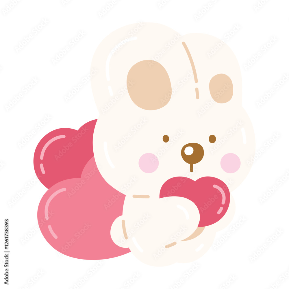 Fototapeta premium Cute Rabbit with Heart