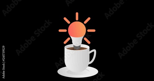 Idea light bulb on a glass coffee