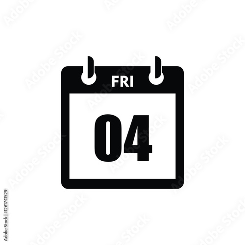 calender icon, 04 friday icon with white background