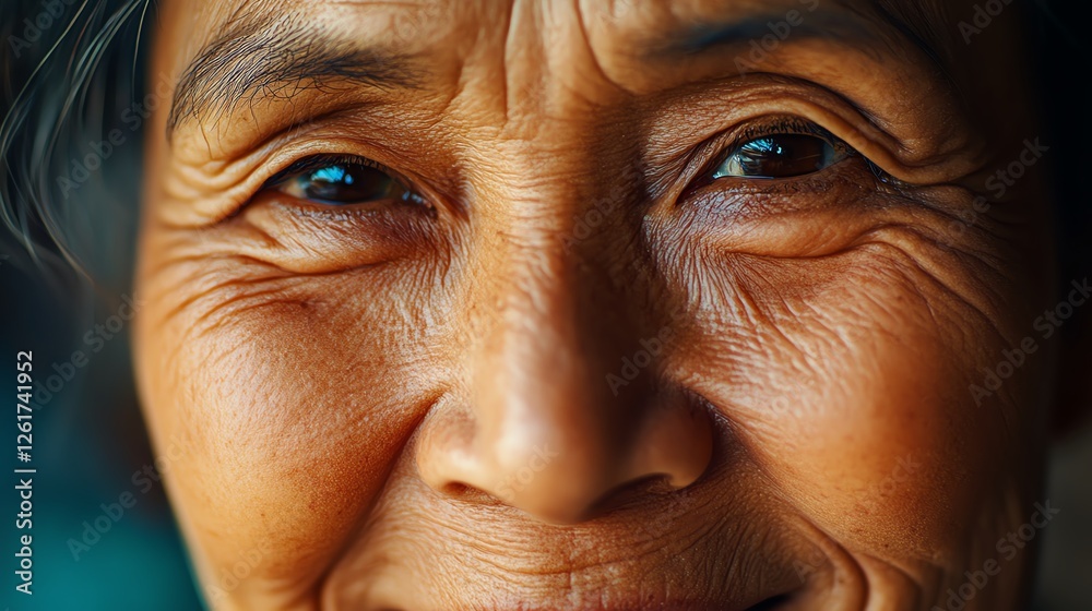 Elderly Woman Smiling Warmly With Expressive Wrinkles and Bright Eyes Against a Soft Background in a Close-Up Portrait Elderly Woman Smiling Warmly With Expressive Wrinkles and Bright Eyes Against a Soft Background in a Close-Up Portrait