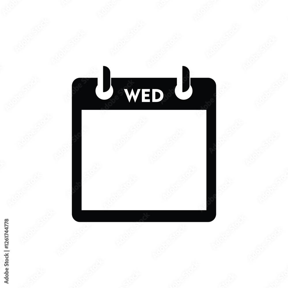calender icon, wednesday icon with white background calender icon, wednesday icon with white background
