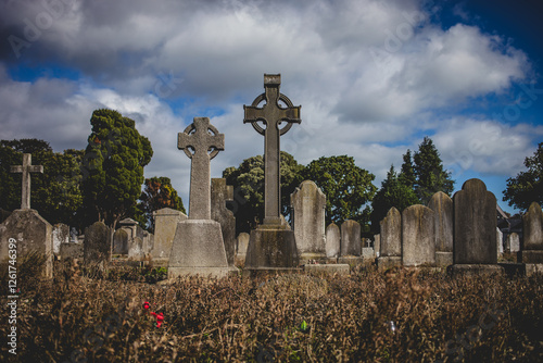 Photography Celtic Crosses in Glasnevin Cemetery, Dublin