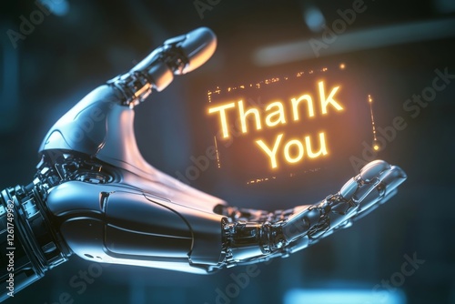 Robotic Hand Displaying Gratitude: A Futuristic Thank You