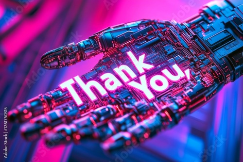 Cybernetic Hand Expressing Gratitude: A Futuristic Thank You