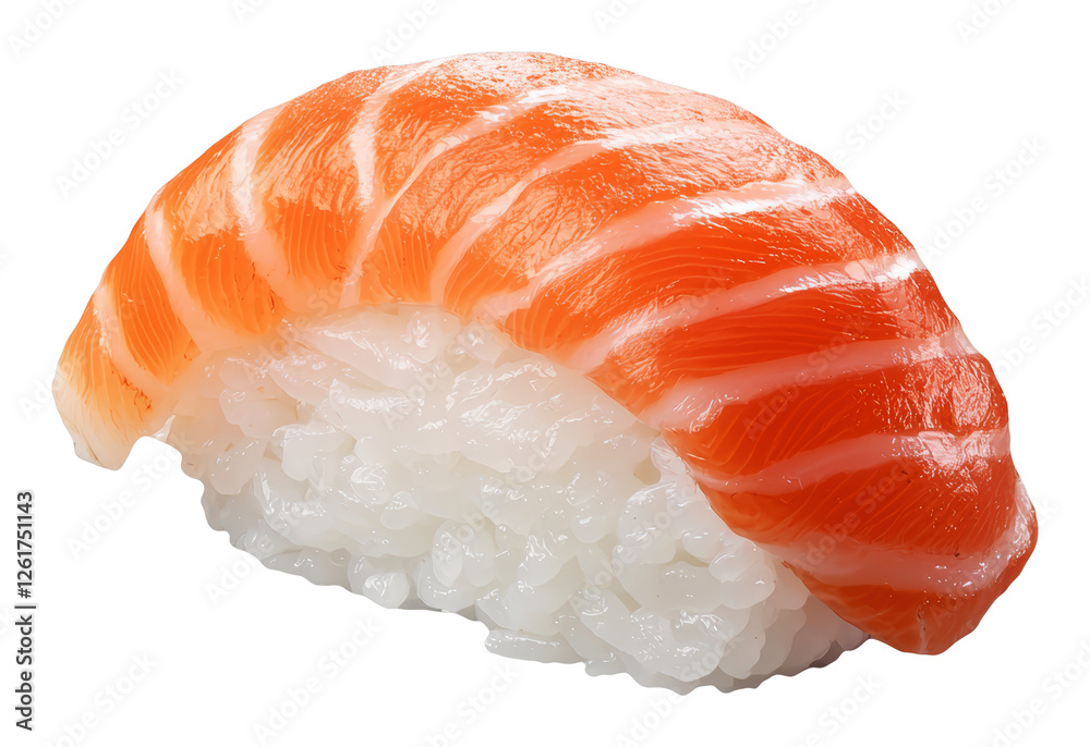 Closeup Of Salmon Nigiri Sushi On Transparent Background Closeup Of Salmon Nigiri Sushi On Transparent Background