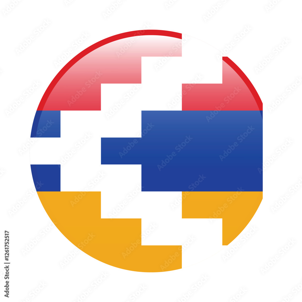Fototapeta premium Artsakh circle flag logo icon digital vector illustration
