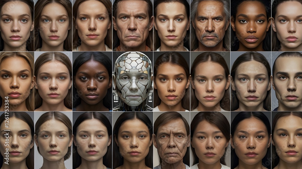 Hyper-realistic AI-generated human faces, indistinguishable from real people, showcasing the evolution of artificial intelligence.
Hyper-realistic AI-generated human faces, indistinguishable from real people, showcasing the evolution of artificial intelligence.