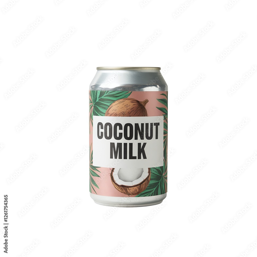 Coconut Milk Beverage Can with Tropical Design Coconut Milk Beverage Can with Tropical Design