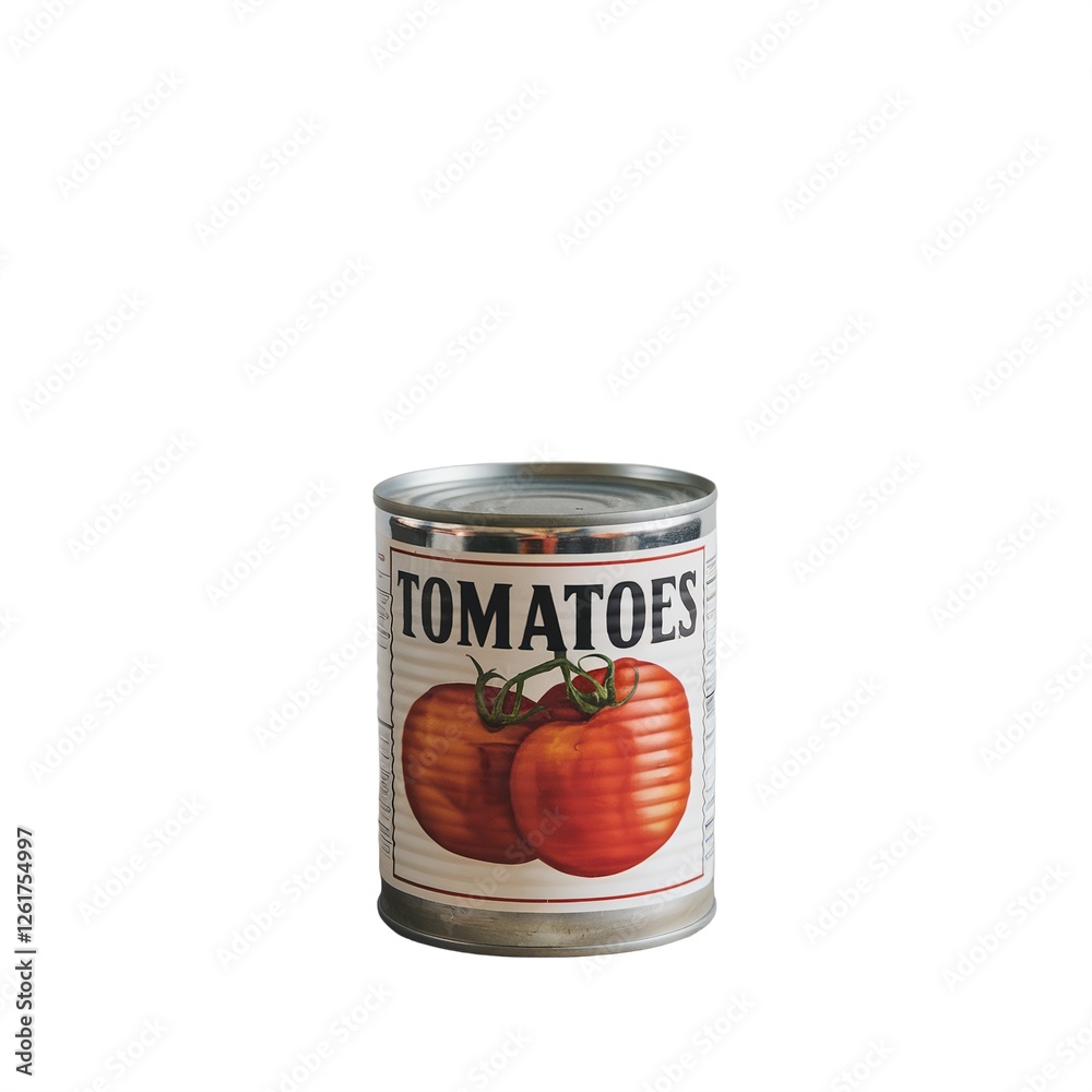 Can of tomatoes with a classic label design Can of tomatoes with a classic label design