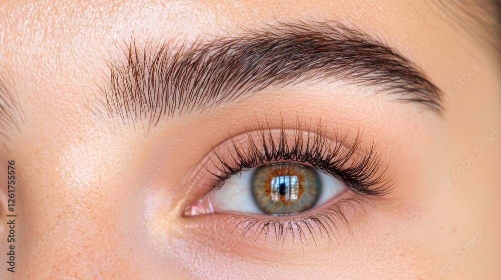 Eyebrow fashion arched expression concept. Alluringly Arched Brows with Soft Feathered Curves Accentuating a Striking Feminine Face Eyebrow fashion arched expression concept. Alluringly Arched Brows with Soft Feathered Curves Accentuating a Striking Feminine Face