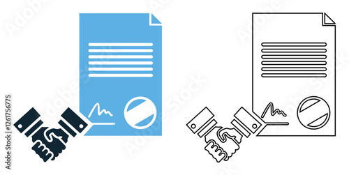 Settlement agreement icon vector, legal, contract, and dispute resolution pictogram symbol ui and ux design, glyphs and stroke line