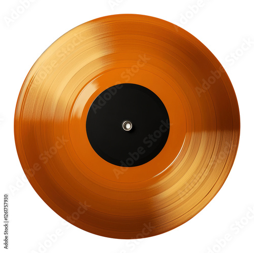Orange Vinyl Record On Transparent Background