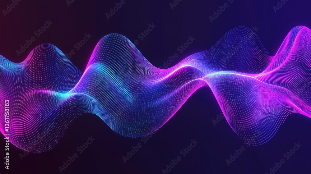 Fototapeta premium Abstract Neon Wave Digital Art Design