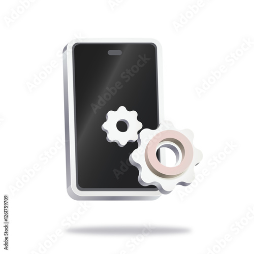 smartphone with gears icon