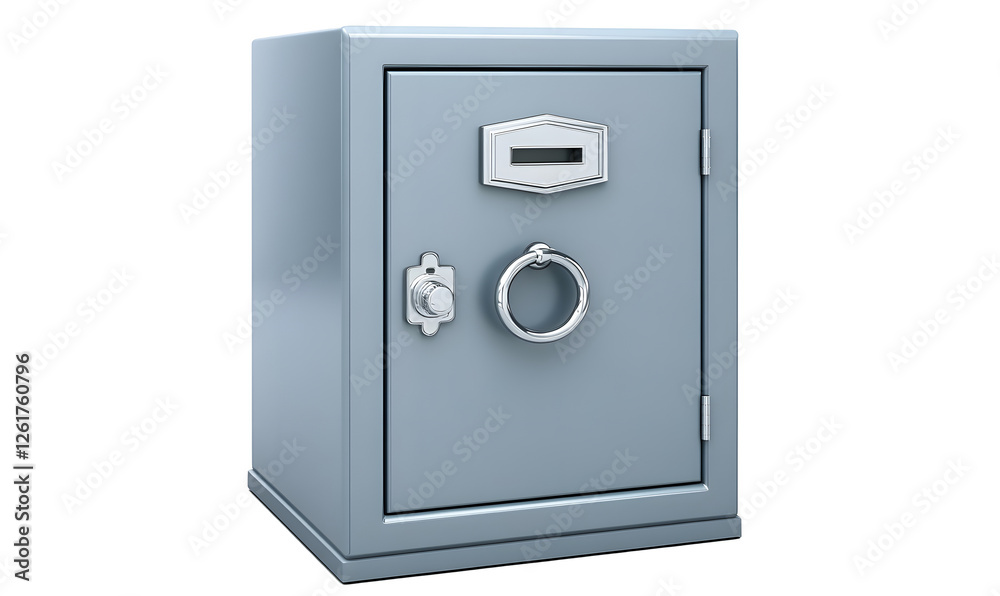 Secure steel safe box, isolated, storage, security Secure steel safe box, isolated, storage, security