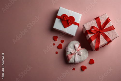 heart shaped gift box with ribbon