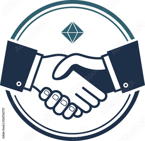 Illustration of shaking hands agreement