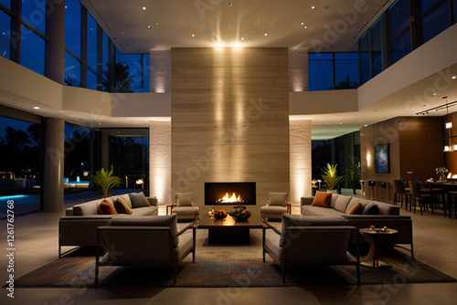 interior of modern a restaurant 
