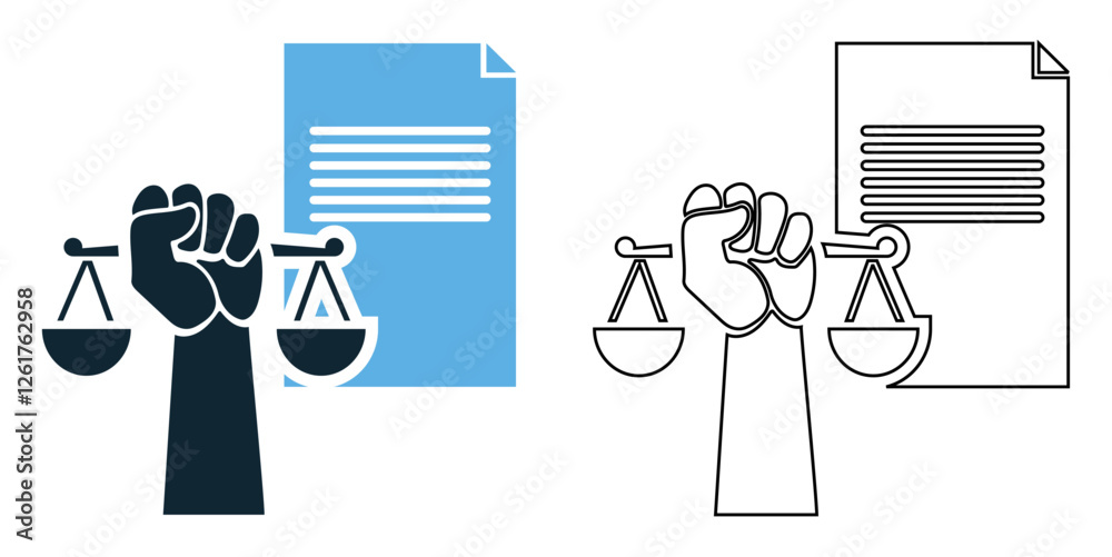 © Xharites - Power of attorney icon vector, legal, business, and authorization pictogram symbol ui and ux design, glyphs and stroke line