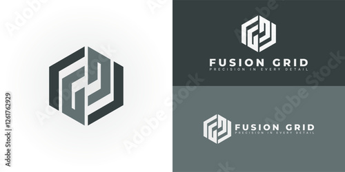 The dynamic logo design features the initials FG creatively integrated into a striking hexagonal shape, creating a unique symbol that evokes a sense of structure, precision, and architectural symbol