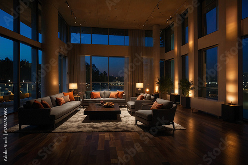 luxury hotel room with digital render of large hotel suite bedroom
