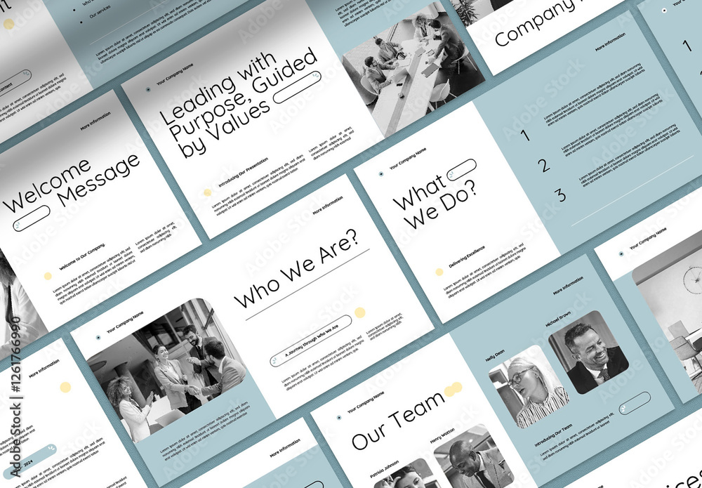 White and Blue Modern Creative Company Profile Presentation Stock ...