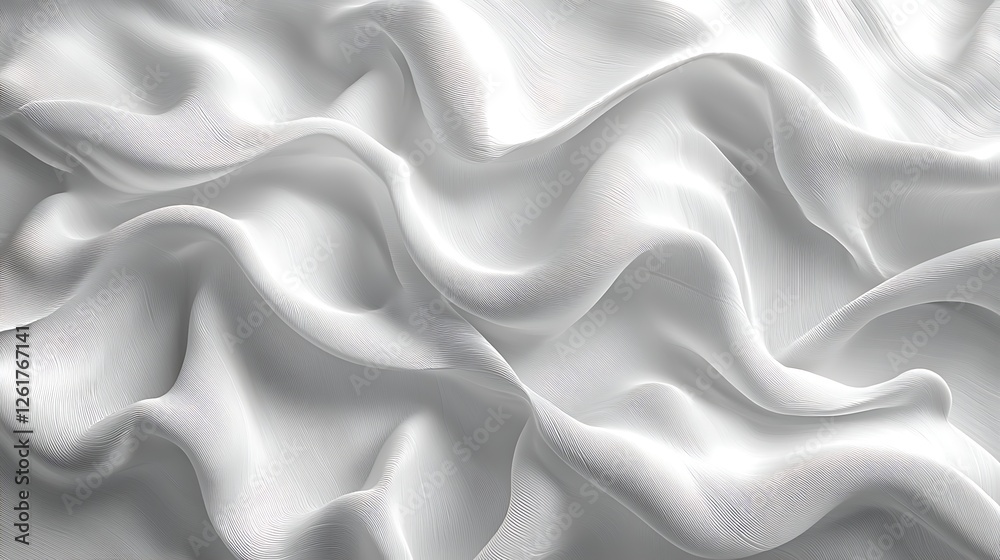White silk fabric draped elegantly, soft folds, studio shot, background texture, design use White silk fabric draped elegantly, soft folds, studio shot, background texture, design use