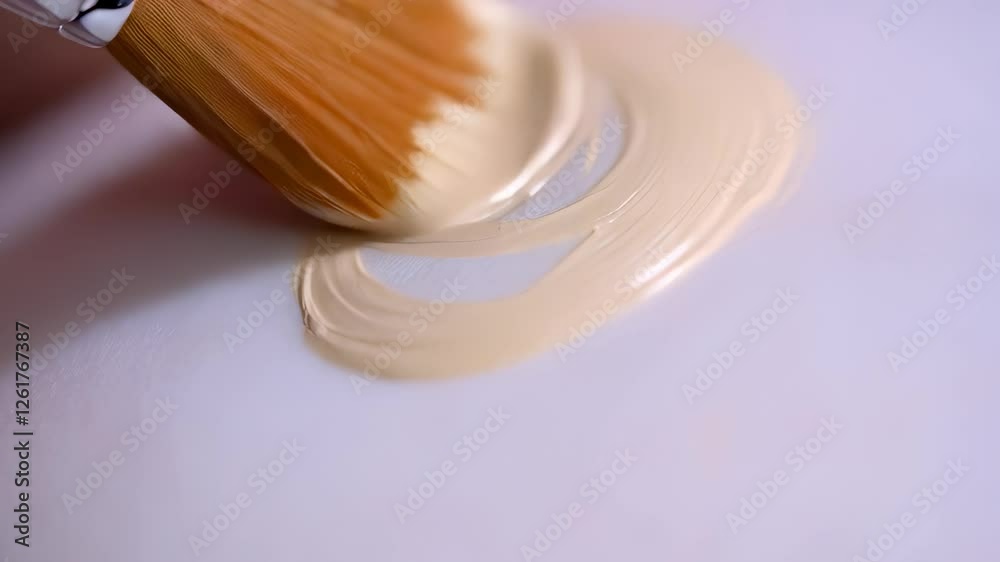 Makeup Brush Applying Foundation