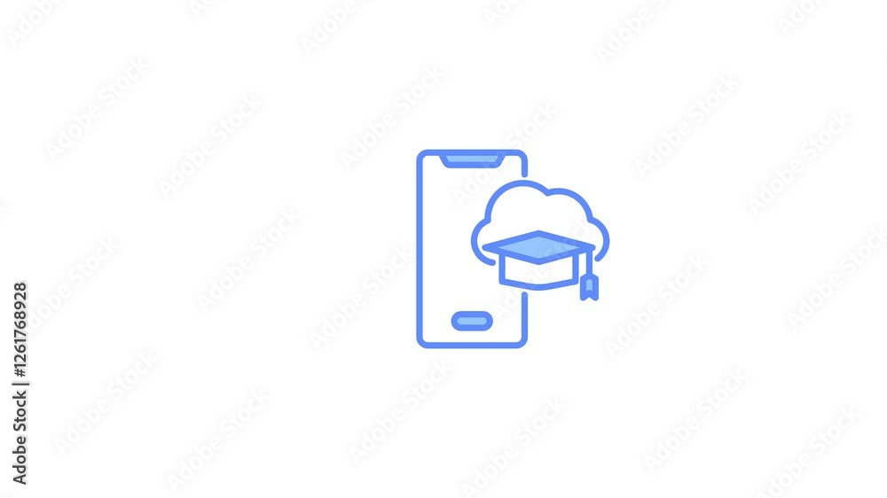 animation illustrating e-learning platforms. attending online courses, interacting with virtual reality and artificial intelligence animation illustrating e-learning platforms. attending online courses, interacting with virtual reality and artificial intelligence