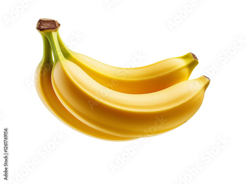 banana floating in the air, isolated on white background