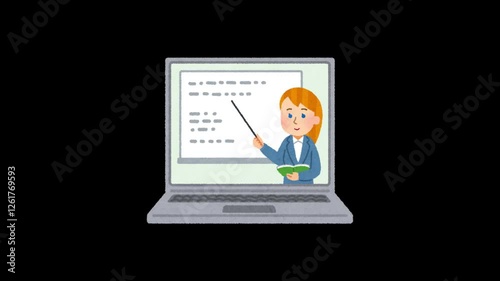 animation illustrating e-learning platforms. attending online courses, interacting with virtual reality and artificial intelligence
