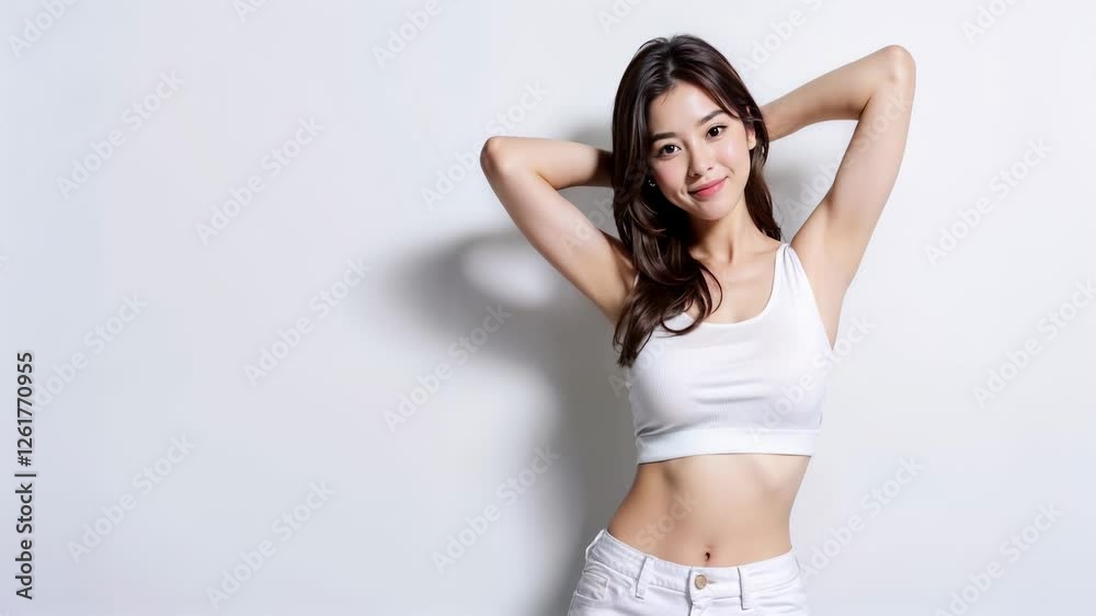 脱毛・美容・エステで美肌美白の若い日本人女性(美人モデル) 脱毛・美容・エステで美肌美白の若い日本人女性(美人モデル)