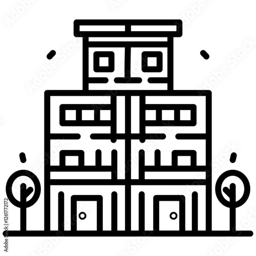 Multi Unit Building Vector Icon