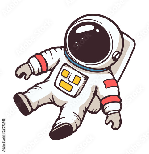 astronaut floating cartoon style