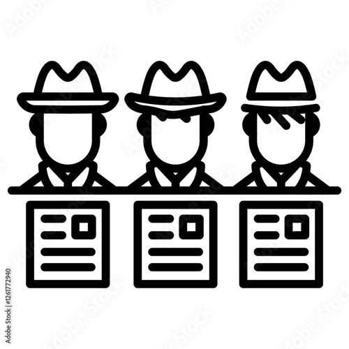 Suspect Lineup Vector Icon