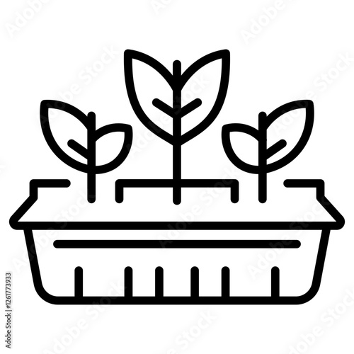 Seedling Tray Vector Icon