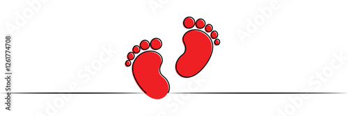New born, pregnant or coming soon footprints shoes and shoe sole. Kids or baby feet and foot steps Fun vector footsteps icon for print. Love heart blue boy or pink girl sign on white back ground eps20