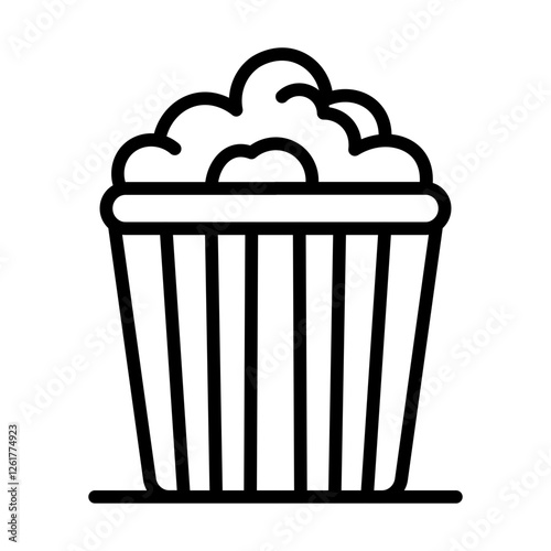 Movie Popcorn Bucket Vector Icon