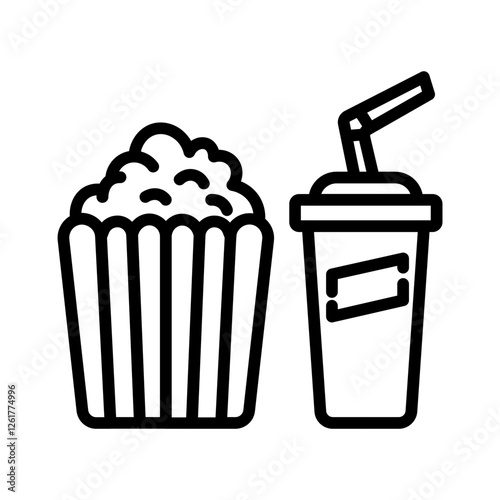 Movie Snacks Combo Vector Icon