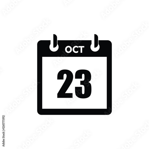calender icon, 23 october icon with white background