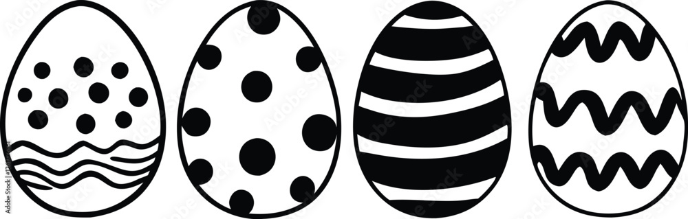Easter eggs icons. Easter day festival. Vector illustration