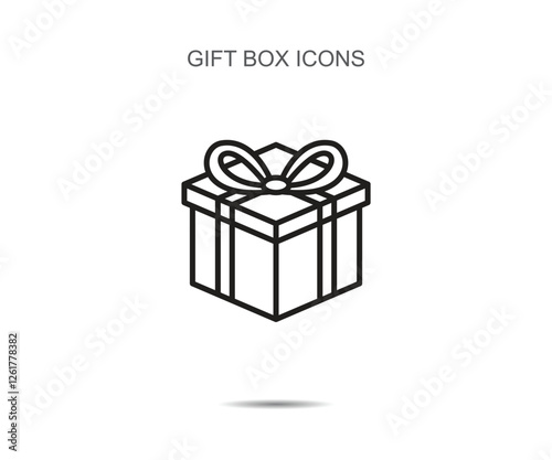 Gift box line icon