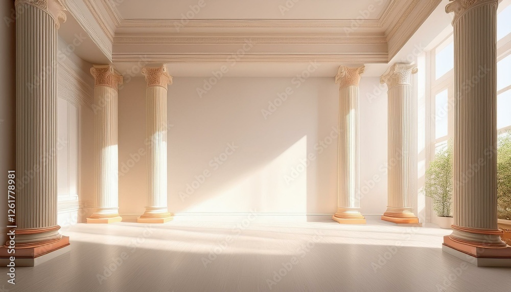 Generated image Minimalist Roman-Inspired Interior with Soft Natural Light – Elegant Architectural Background Generated image Minimalist Roman-Inspired Interior with Soft Natural Light – Elegant Architectural Background