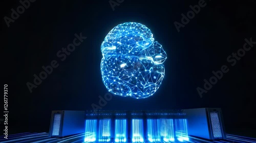 Blue Hologram Brain