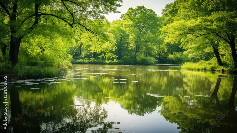 pond spring green background pond spring green background