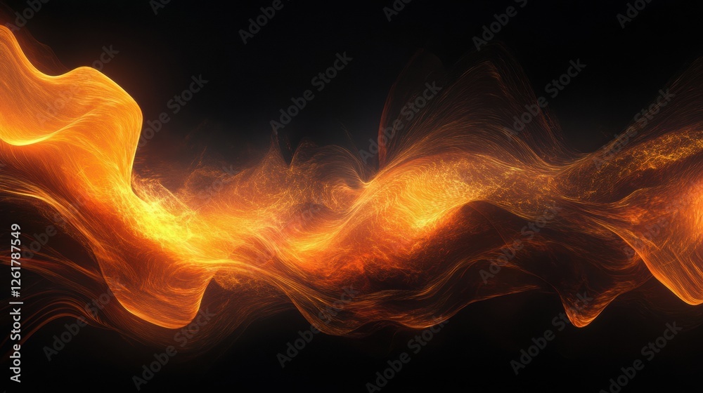Abstract Fiery Energy Flowing Against a Dark Backdrop of Sophistication and Mystery in the Air Abstract Fiery Energy Flowing Against a Dark Backdrop of Sophistication and Mystery in the Air