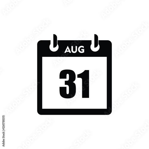 calender icon, 31 august icon with white background