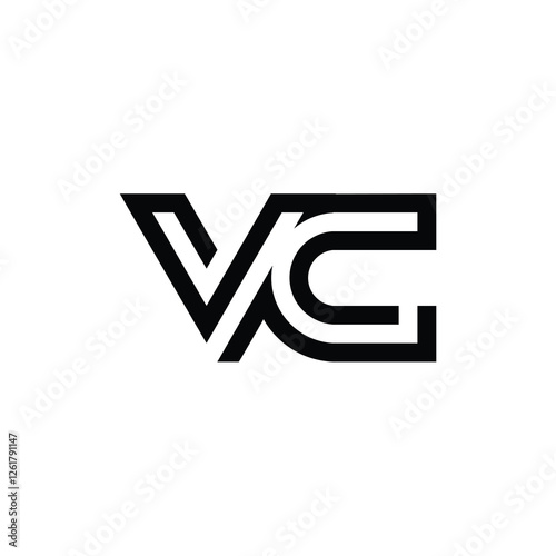 VC monogram logo design letter text name symbol monochrome logotype alphabet character simple logo