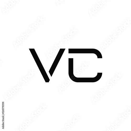 VC monogram logo design letter text name symbol monochrome logotype alphabet character simple logo