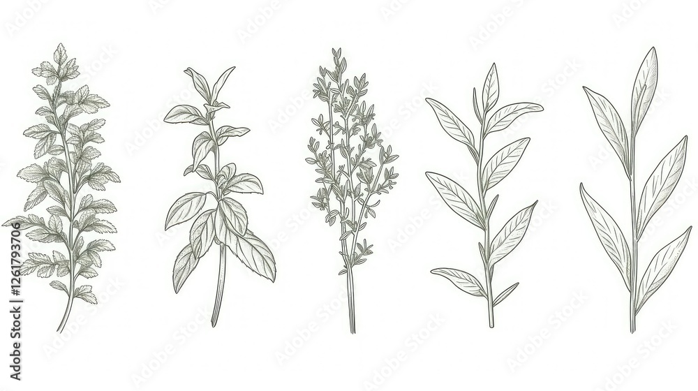 Obraz premium rosemary plants clip art